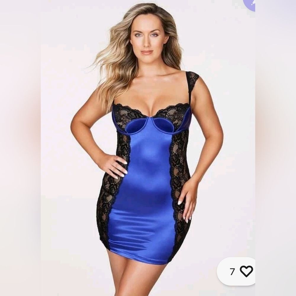 llana Satin And Lace Frederick's of Hollywood Chemise-NWT Size: M